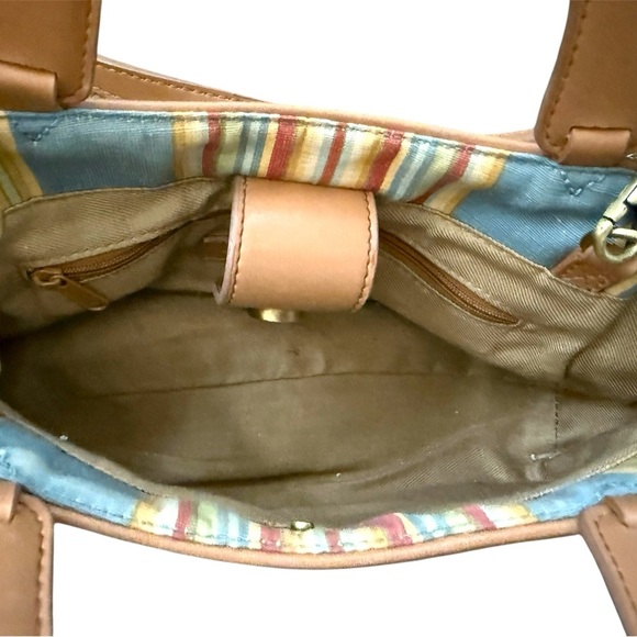 Classic Fossil Tan and Cream Shoulder Bag with handles - Picture 3 of 7